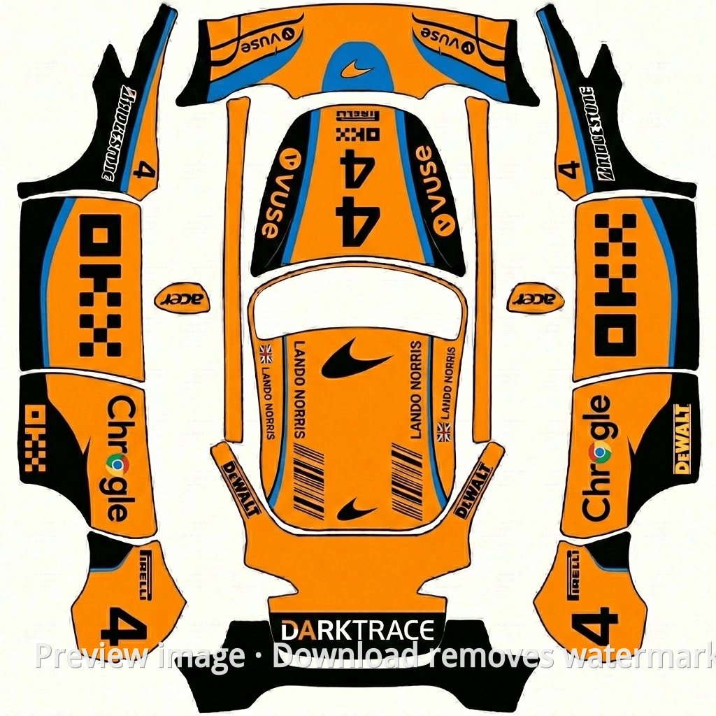 2025 Lando Norris Champion Theme Model Y Wrap Template