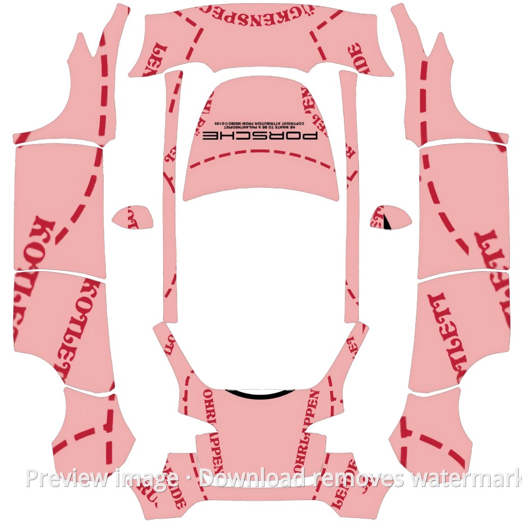 Model Y Porsche Pink Pig 2 Theme Wrap Template