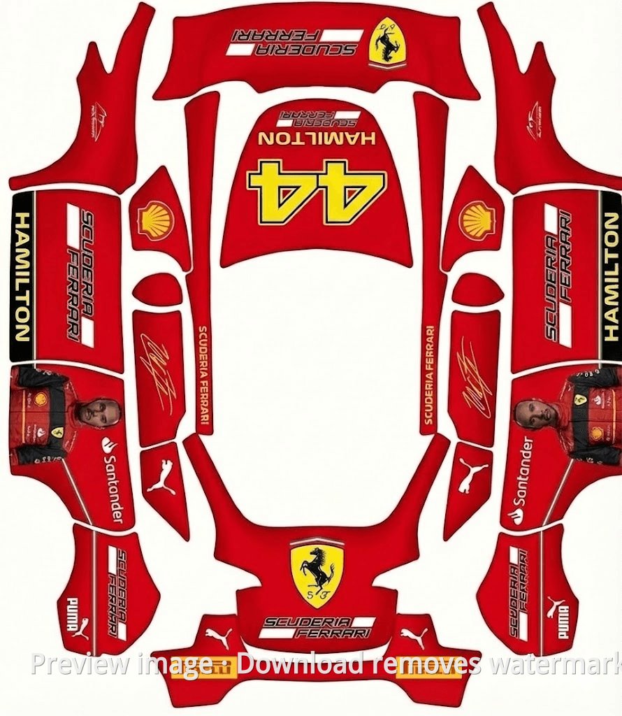 Model Y Ferrari Hamilton Theme Wrap Template