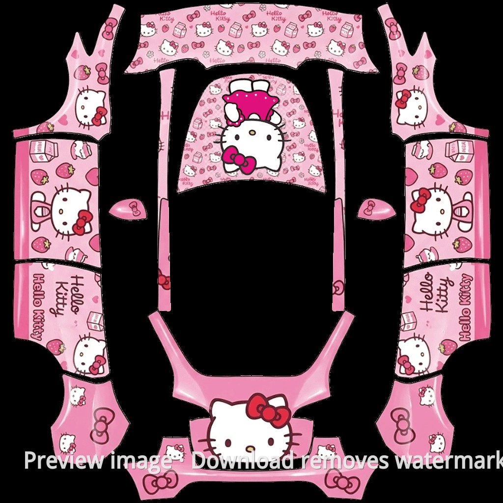 Model Y Hello Kitty Theme Wrap Template