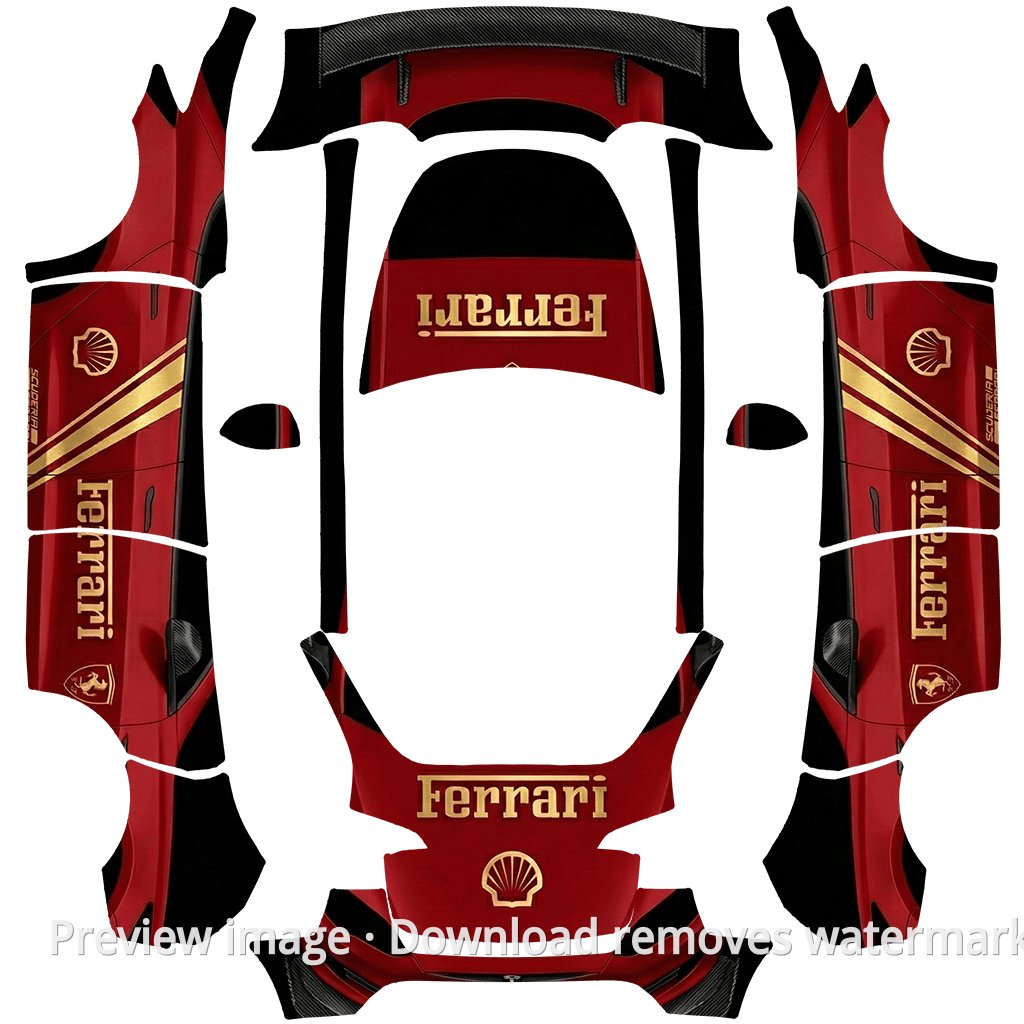Ferrari Theme Model Y Wrap Template
