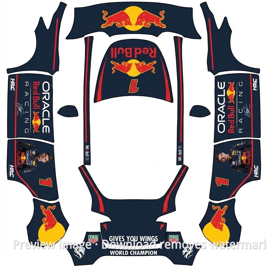 Model Y Red Bull Verstappen Theme Wrap Template