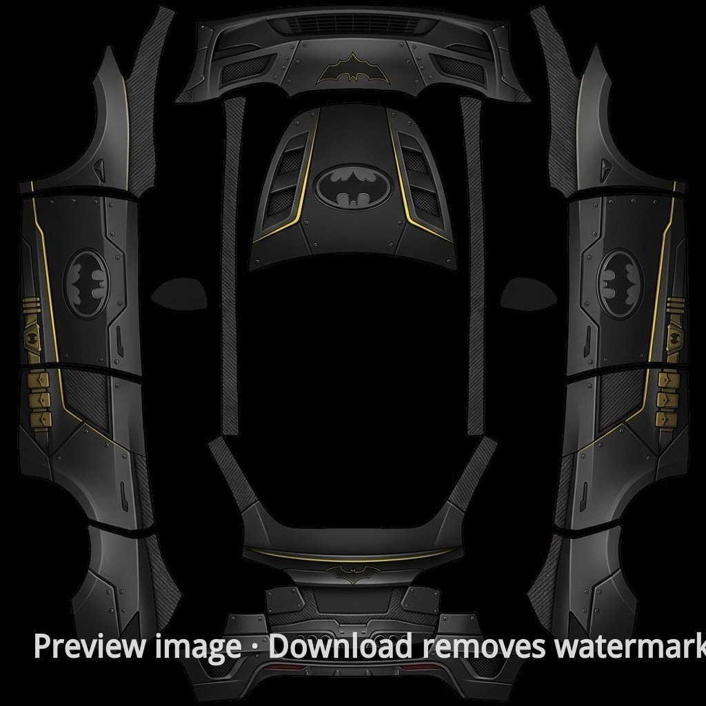 Model Y Batman Theme Wrap Template