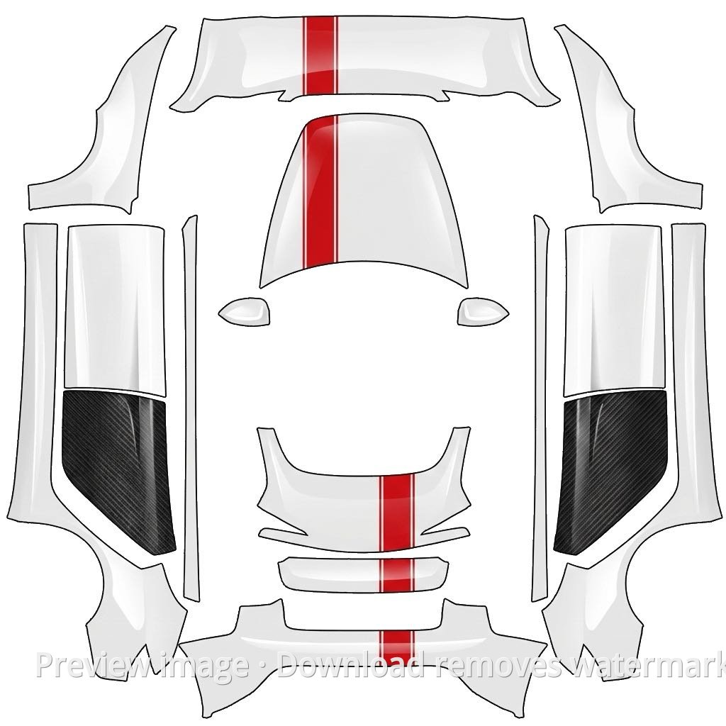 Red and Black Model Y Wrap Template