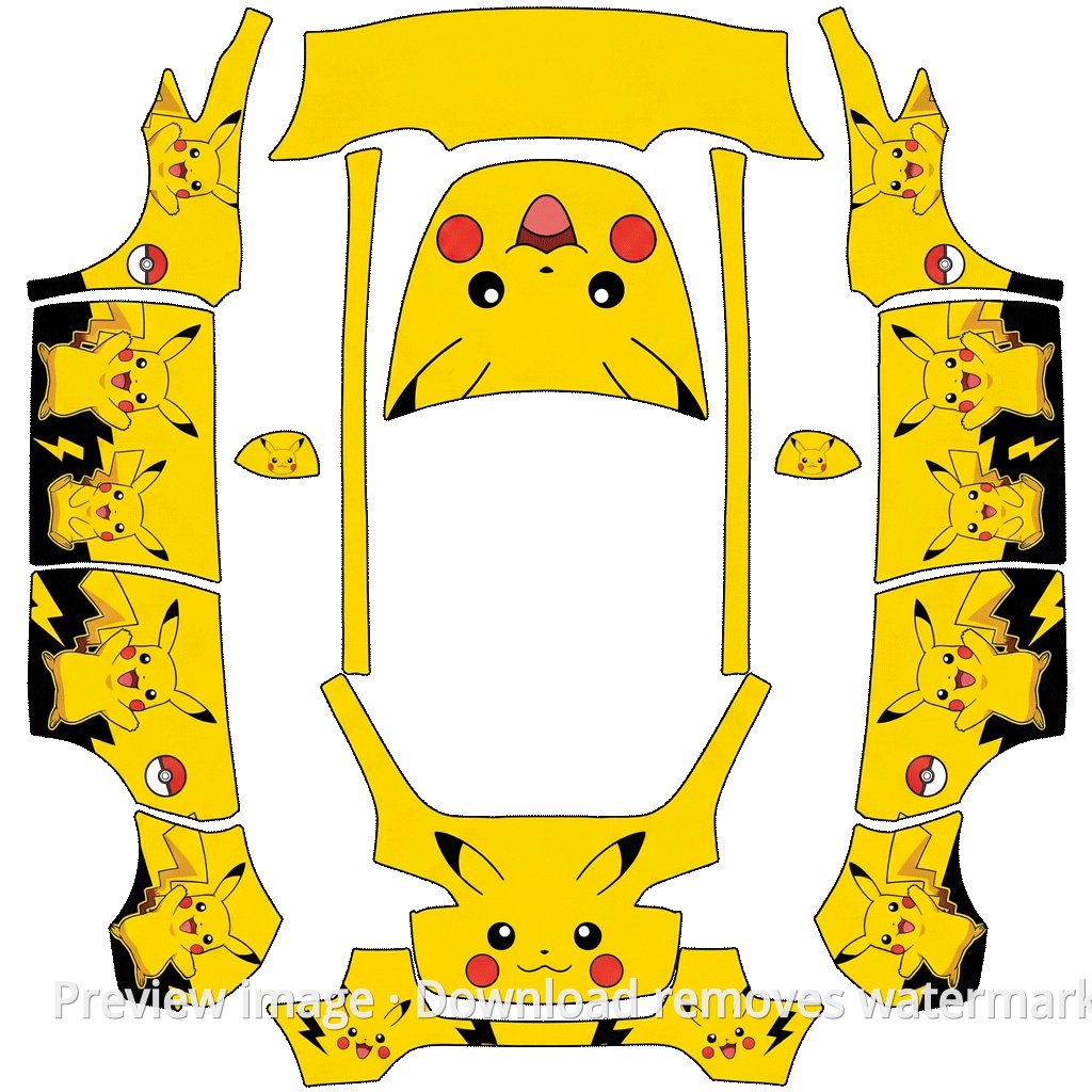 Model Y Pikachu Theme Wrap Template