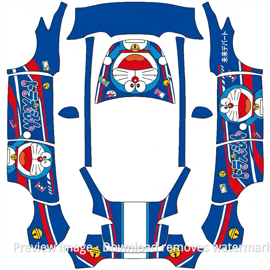 Doraemon Theme Model Y Wrap Template