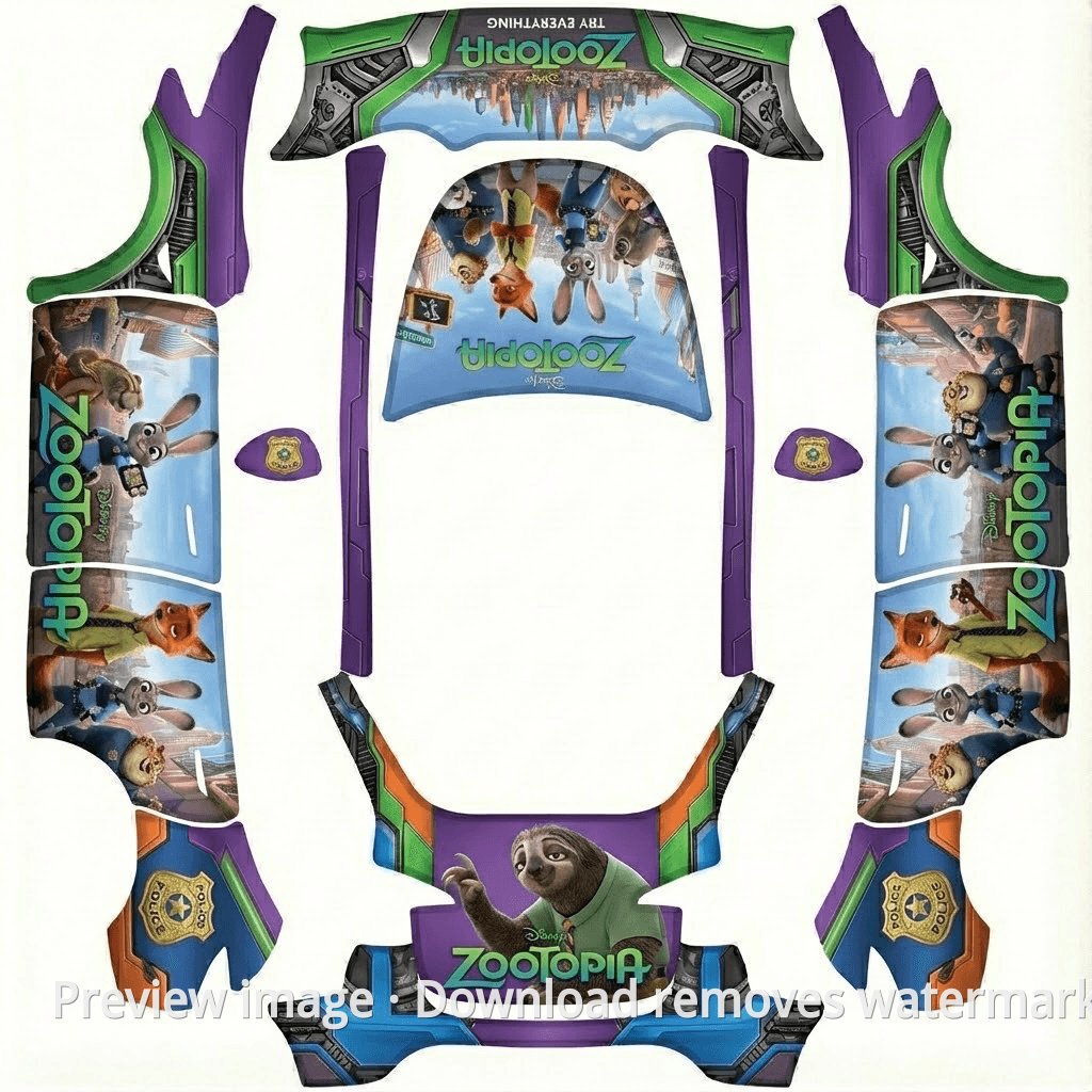 Model Y Zootopia Theme Wrap Template