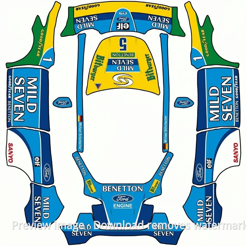 Schumacher 1994 First World Champion Model Y Wrap Template