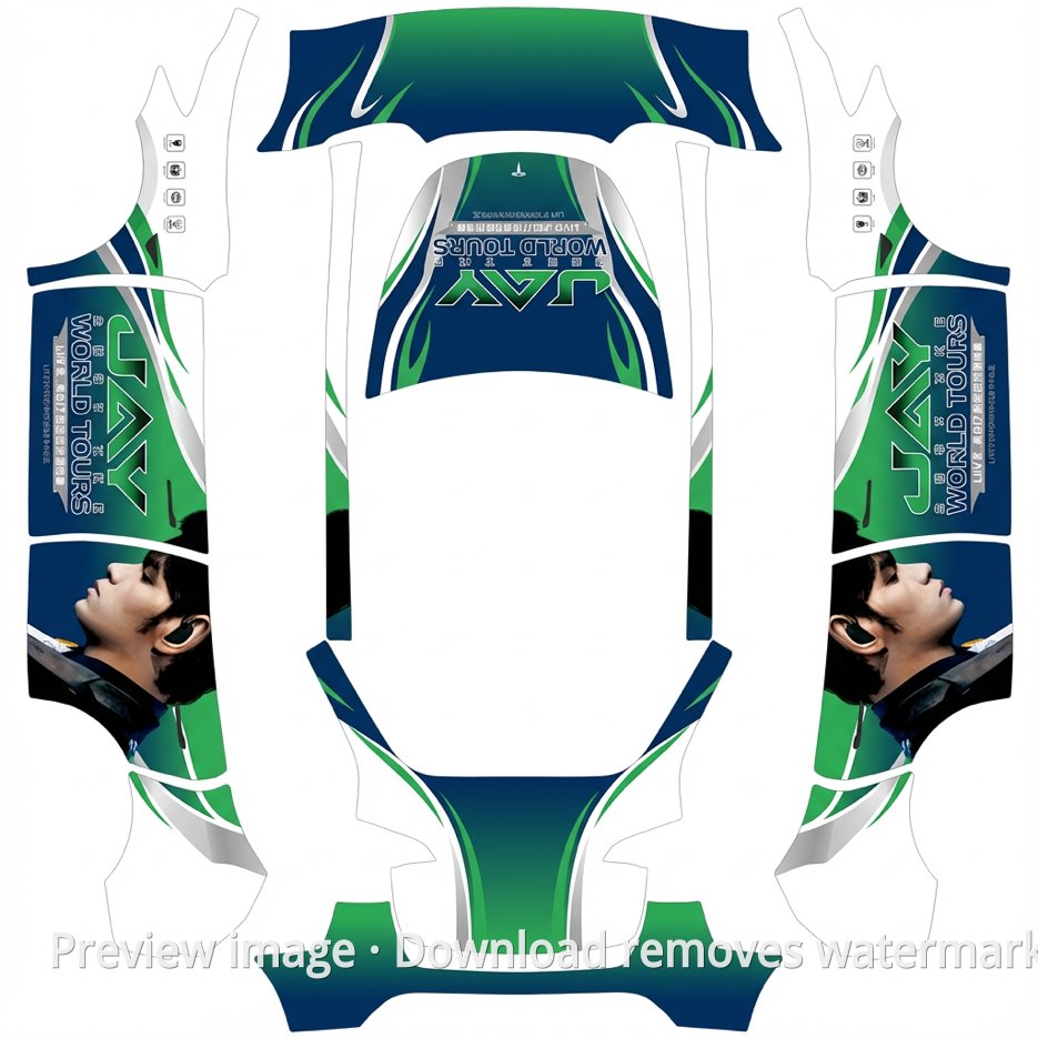 Cool Jay Chou Theme Model Y Wrap Template