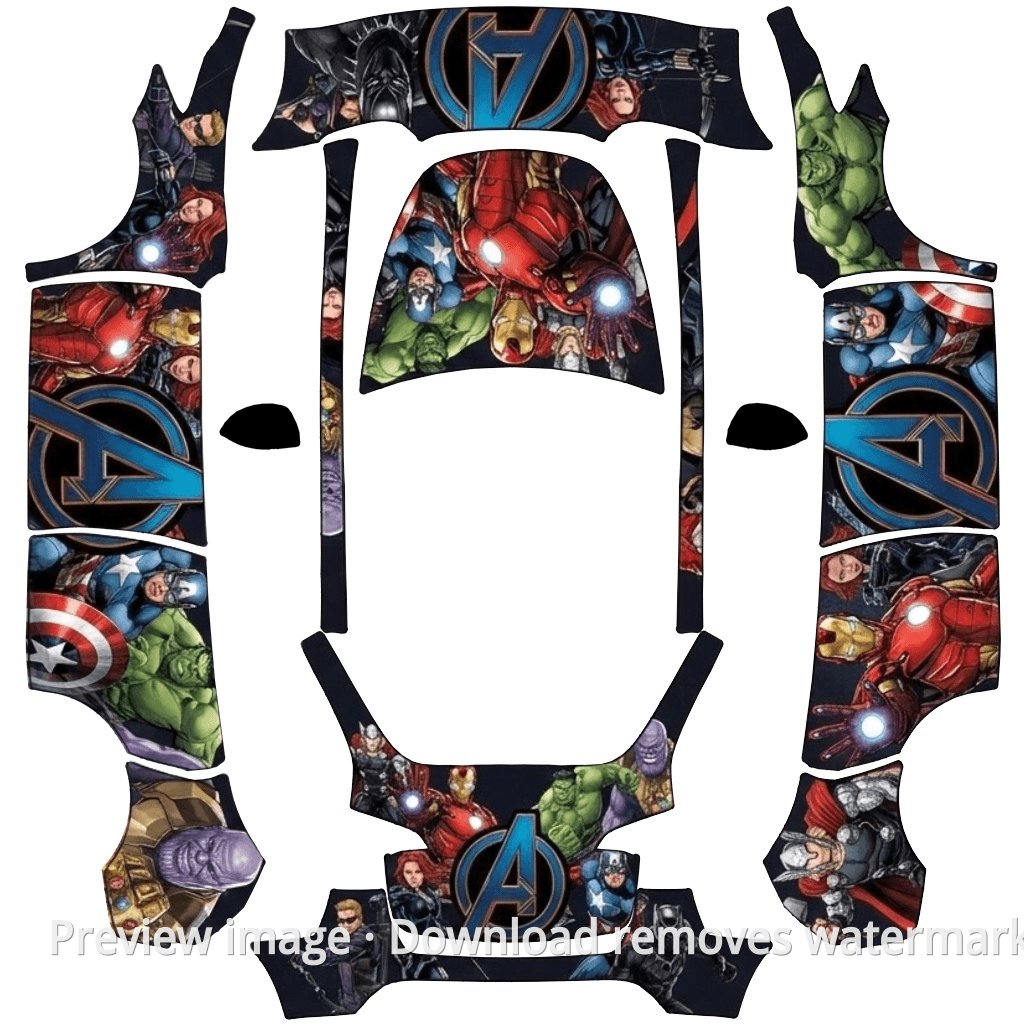 Model Y Avengers Theme Wrap Template