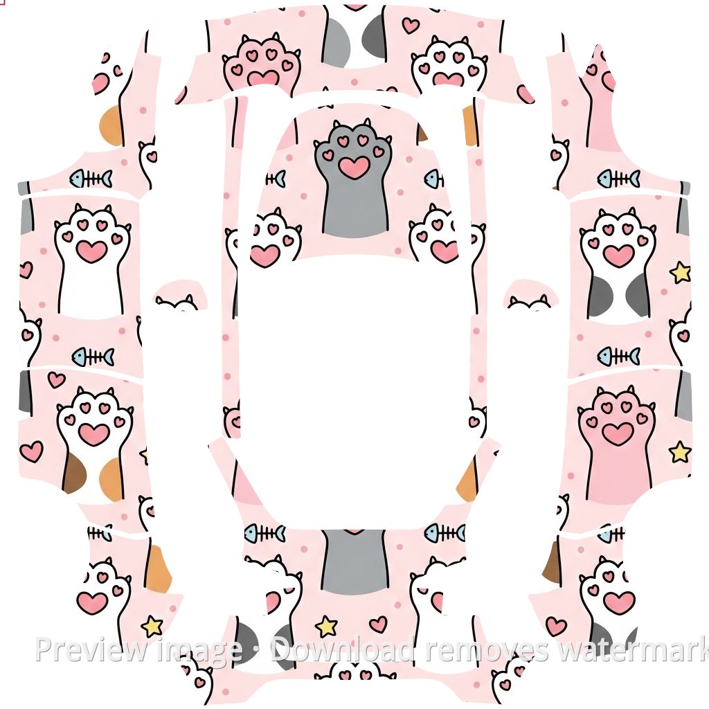 Paw Theme Model Y Wrap Template