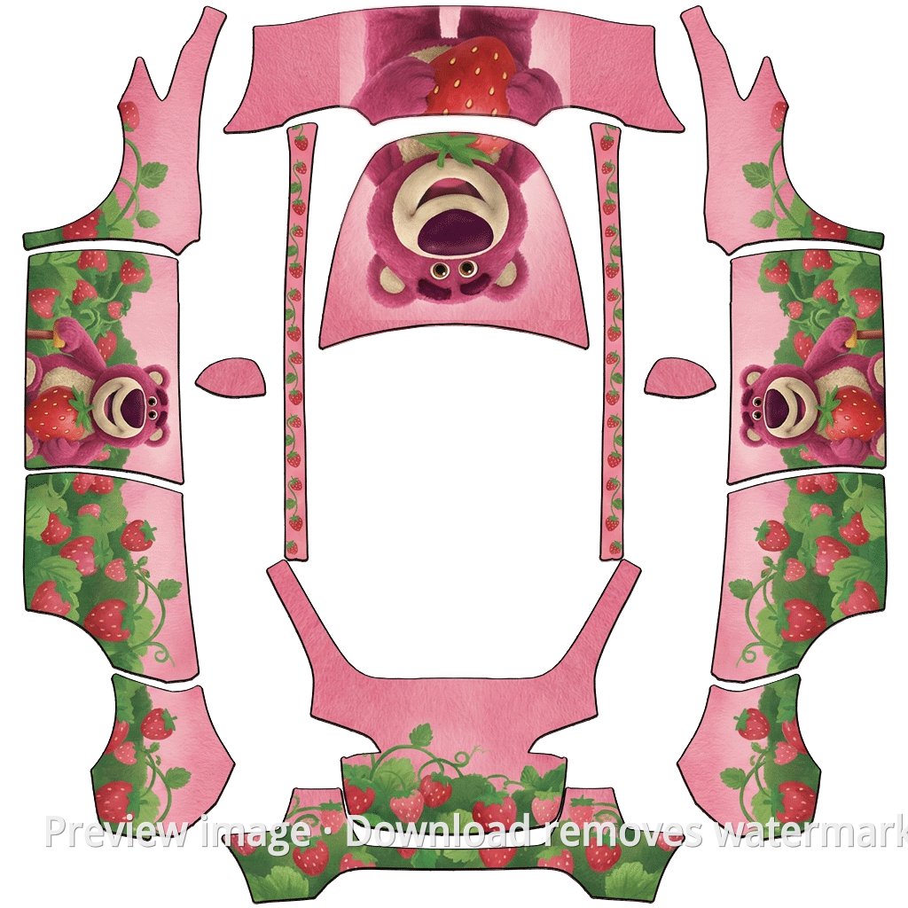 Model Y Strawberry Bear Theme Wrap Template