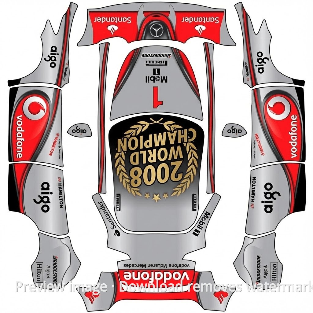 2008 McLaren Hamilton Model Y Wrap Template