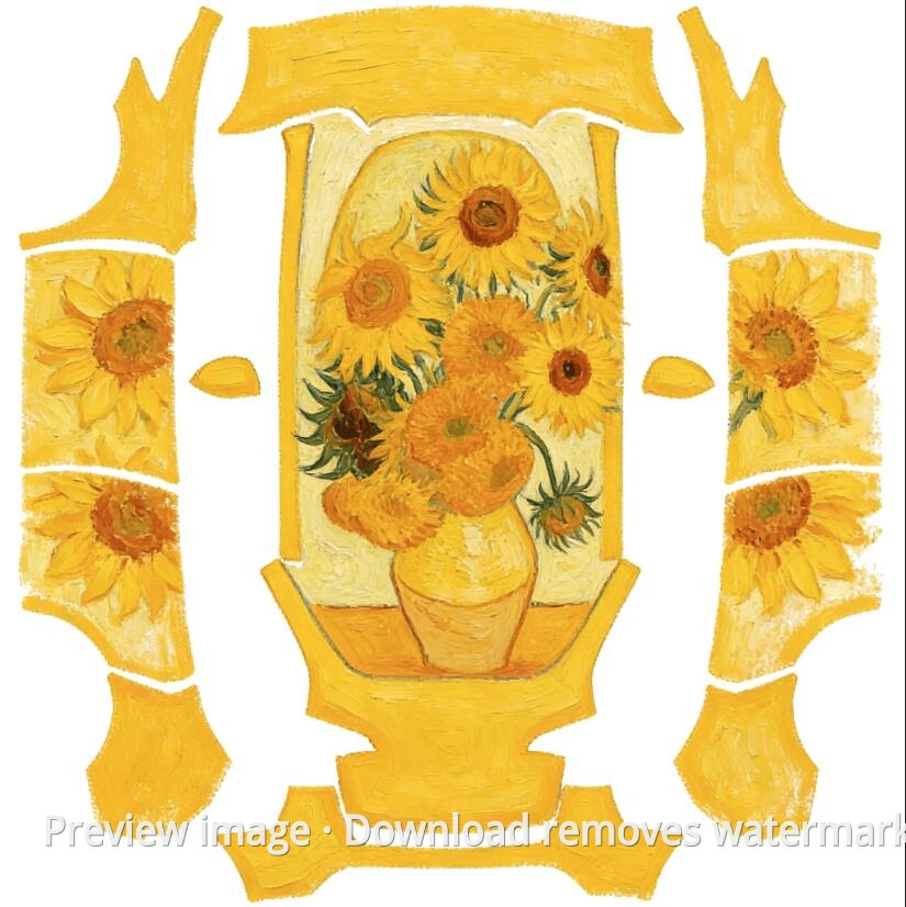 Van Gogh Sunflowers Theme - Model Y