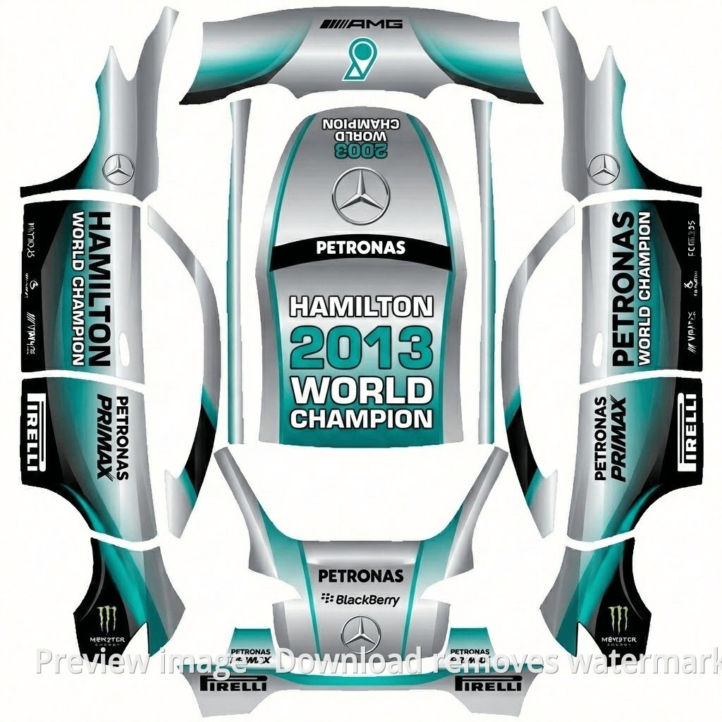 Model Y Hamilton 2013 Mercedes First Win Limited Theme Wrap Template