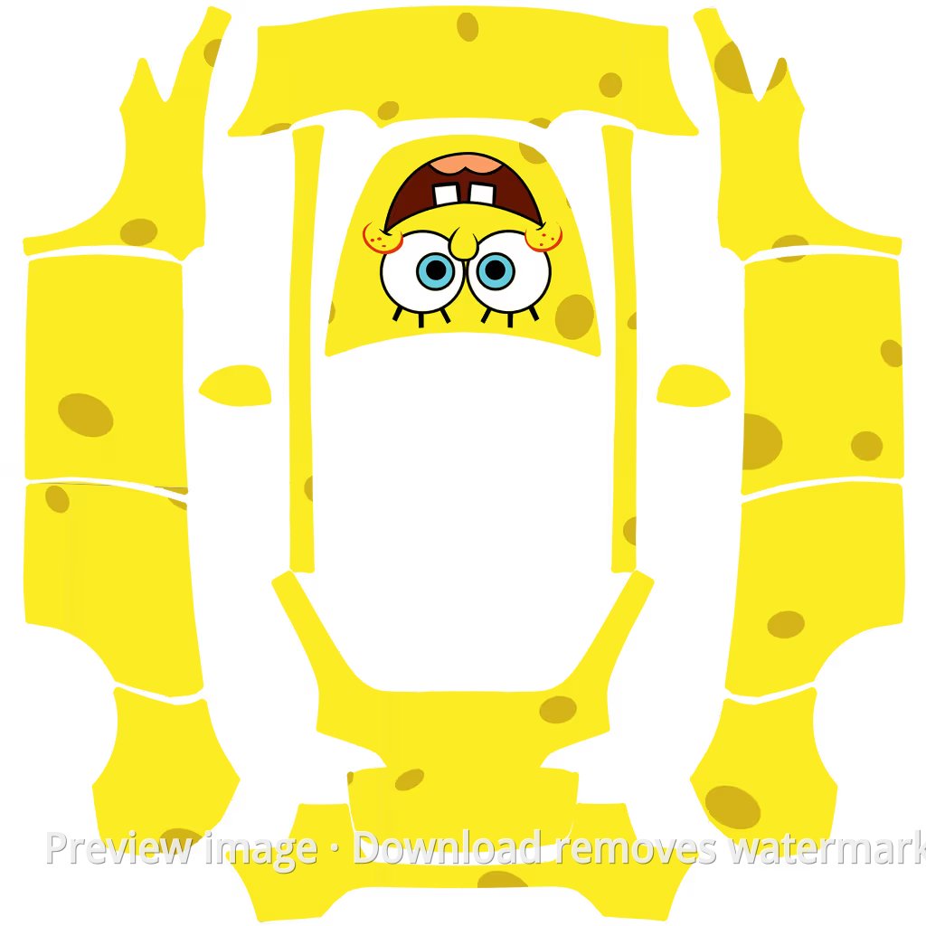 Model Y SpongeBob Theme Wrap Template