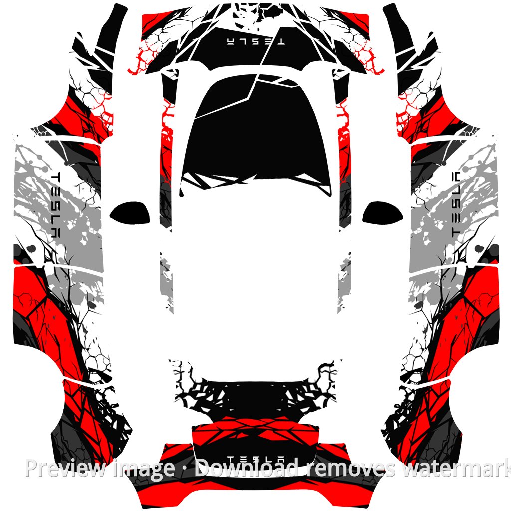 Model Y Stripe 01 Wrap Template