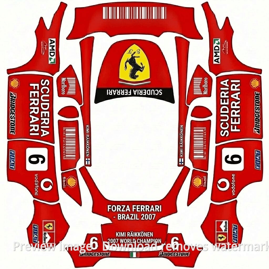 Model Y Ferrari Kimi 2007 Theme Wrap Template