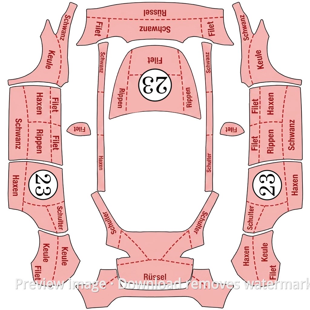 Model Y Porsche Pink Pig Theme Wrap Template - Model Y Tesla Paint Shop template