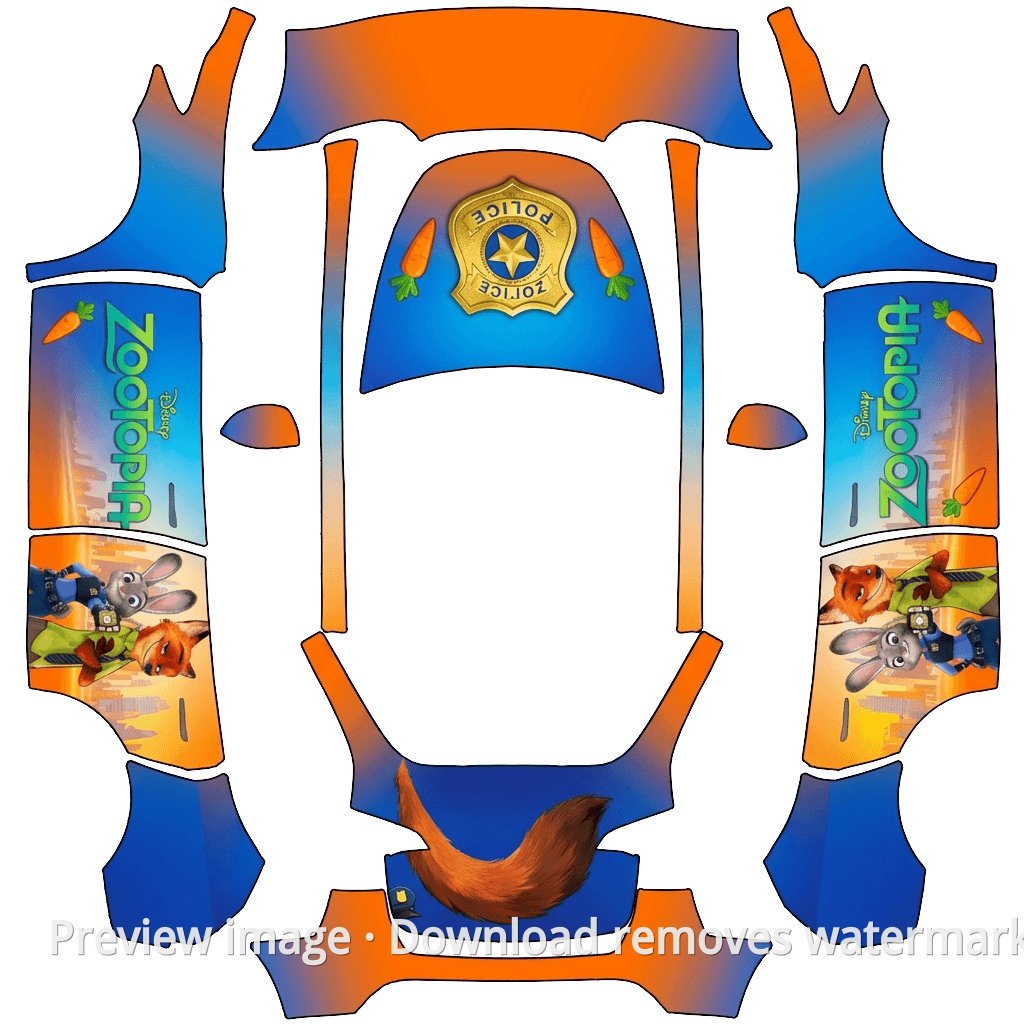 Model Y Vehicle Wrap Template