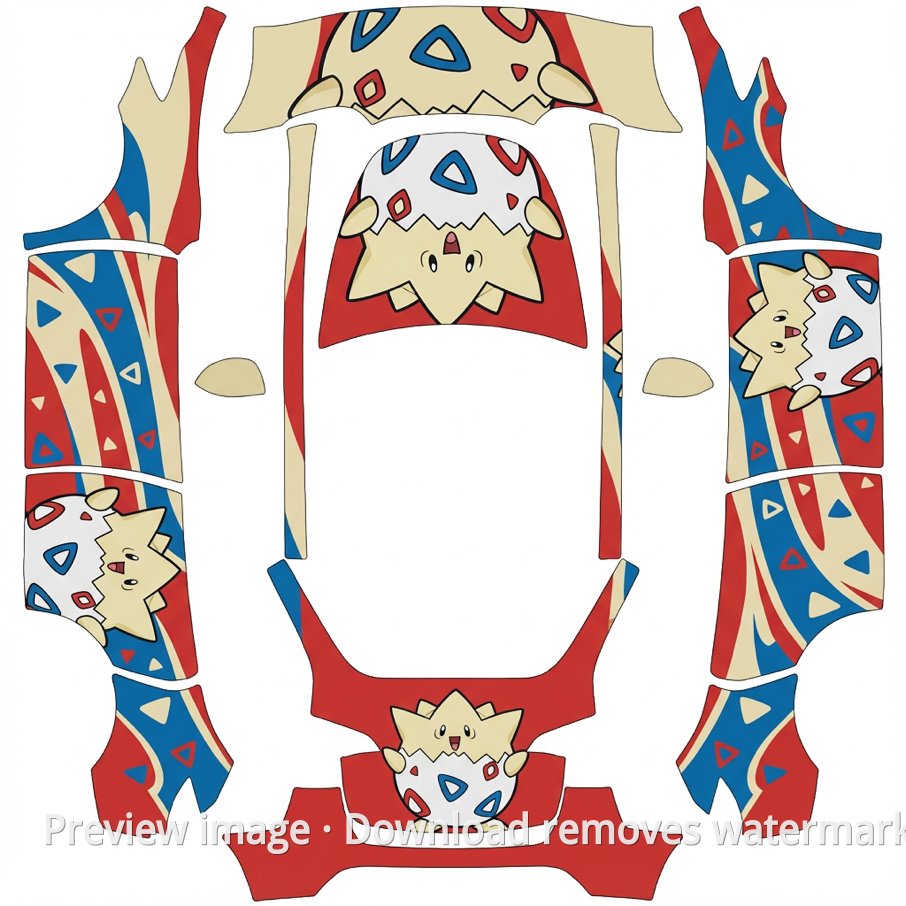 Togepi Theme Model Y Wrap Template