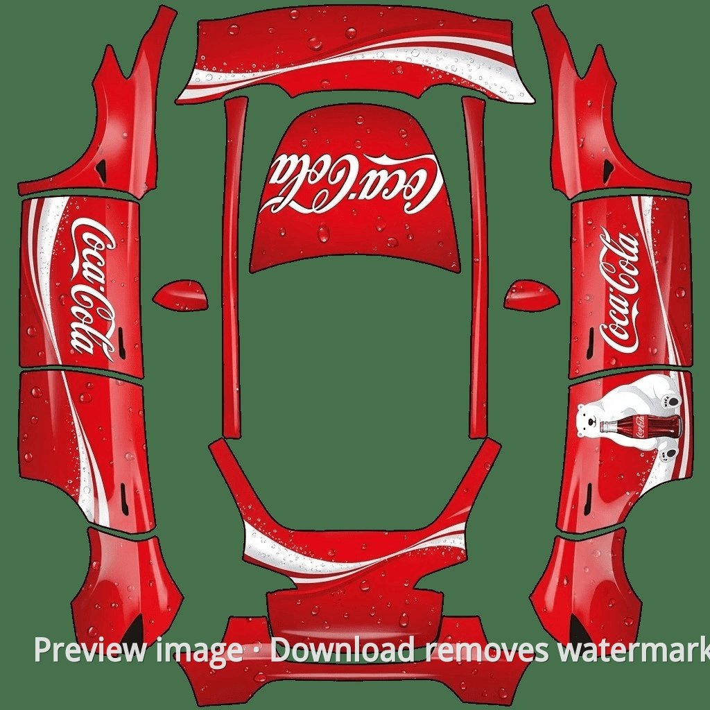 Model Y Red Coca-Cola Theme Wrap Template