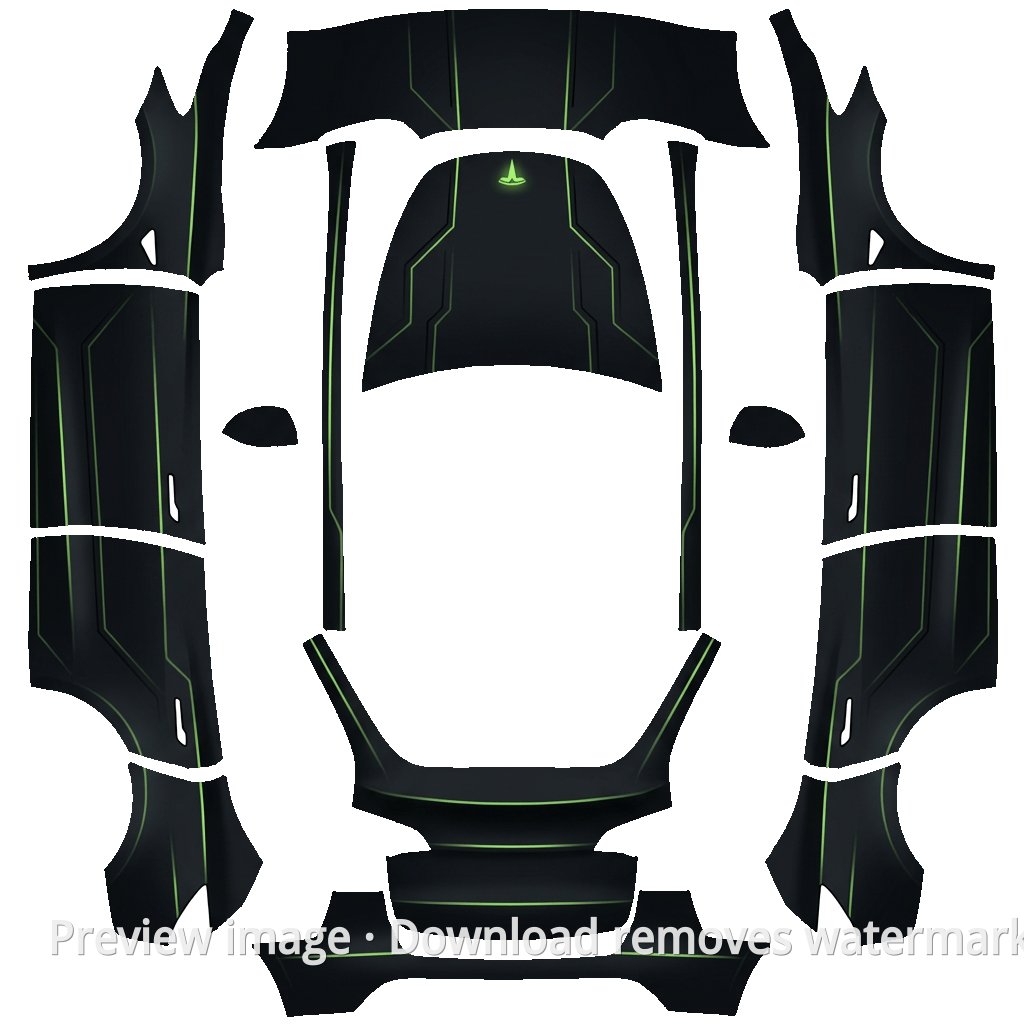 Green Photoelectric Model Y Wrap Template