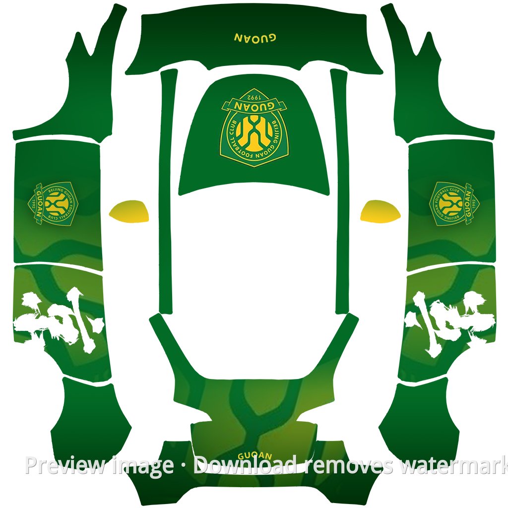 Model Y Beijing Guoan Theme Wrap Template