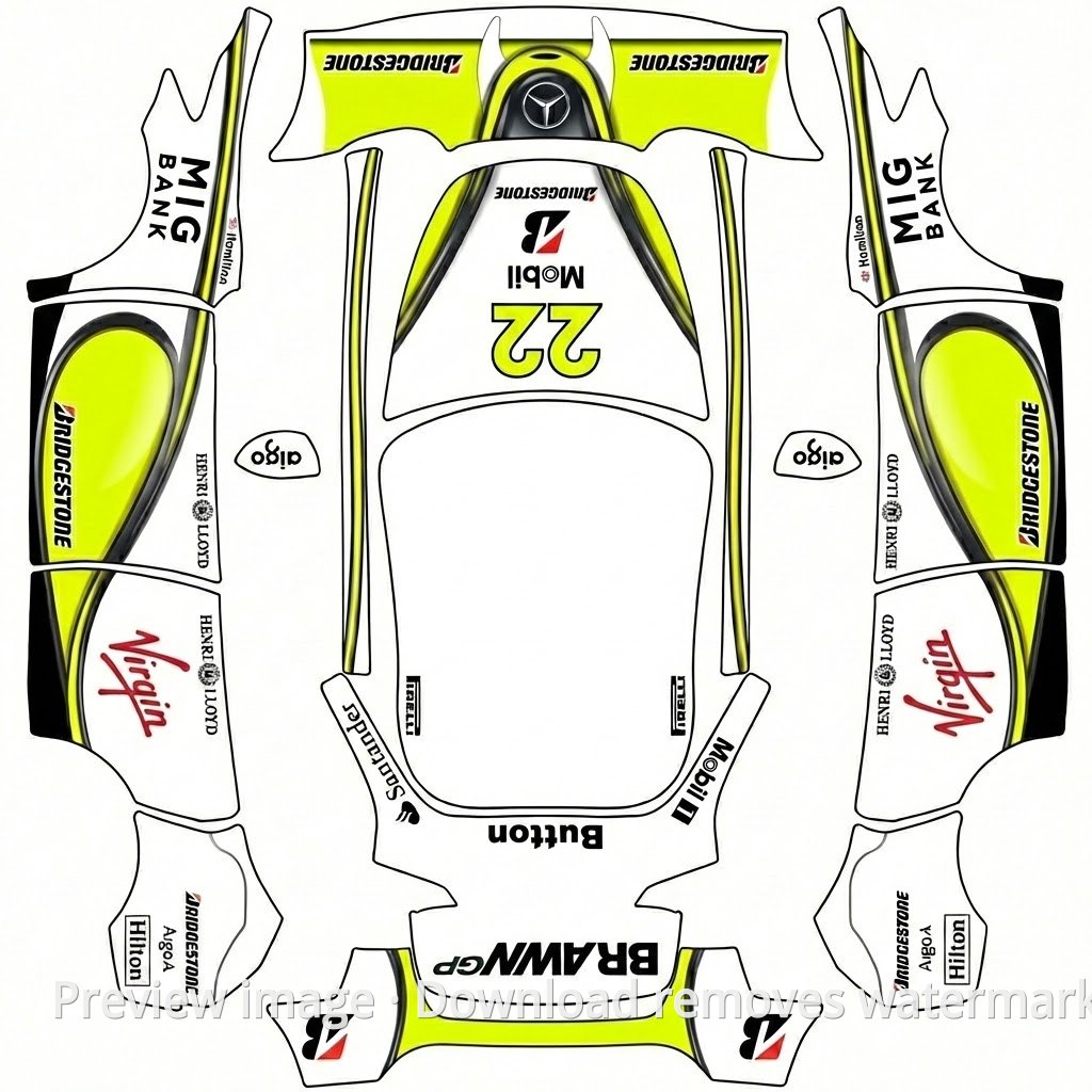 BGP Jenson Button 2009 Champion Model Y Wrap Template