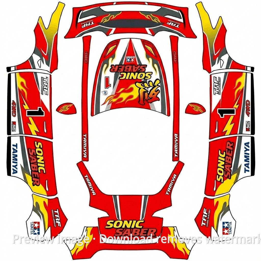 Model Y Let's & Go Sonic Saber Theme Wrap Template