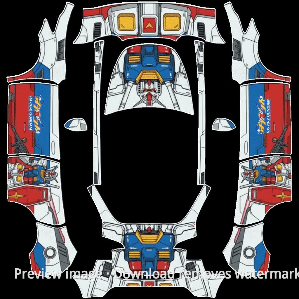 Model Y Gundam Theme Wrap Template