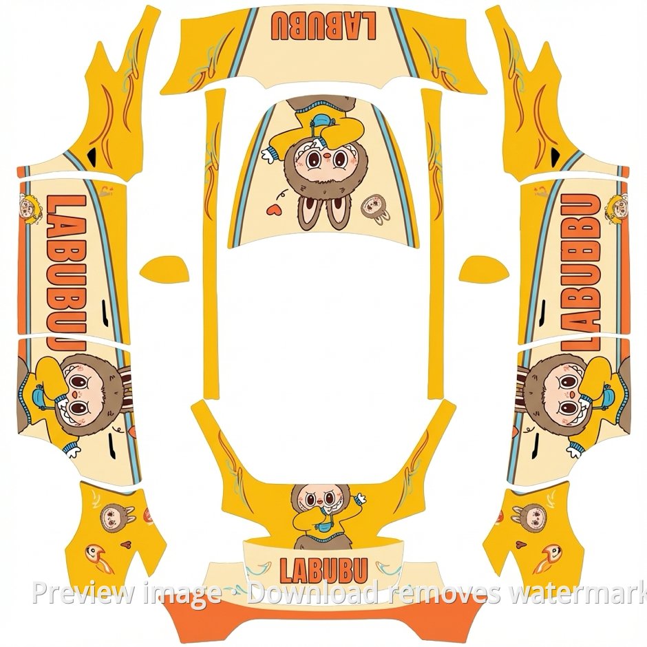 Model Y Labubu Theme Wrap Template