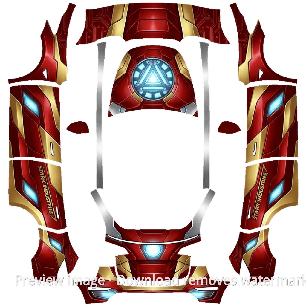 Model Y Iron Man Theme Wrap Template