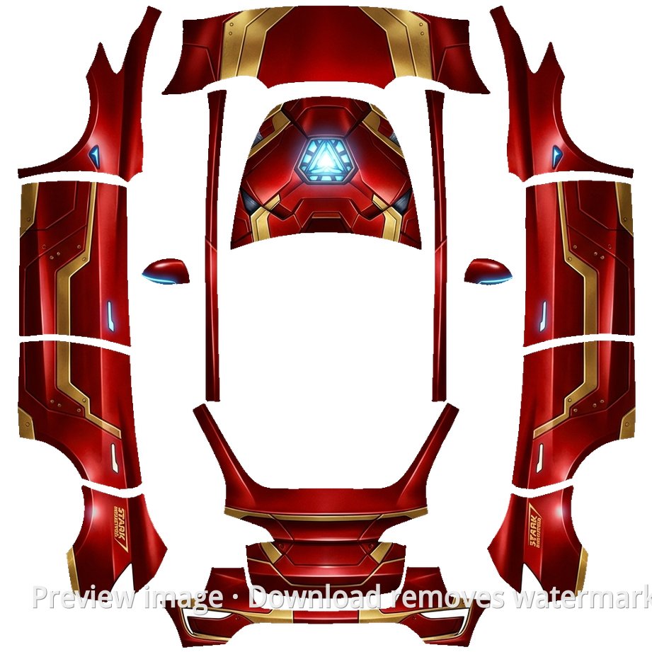 Iron Man Theme Model Y Wrap Template