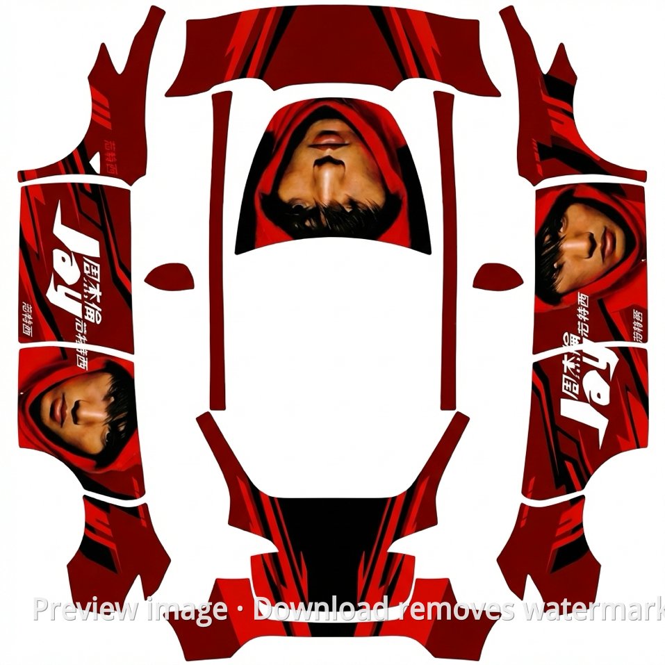 Cool Jay Chou Theme Model Y Wrap Template