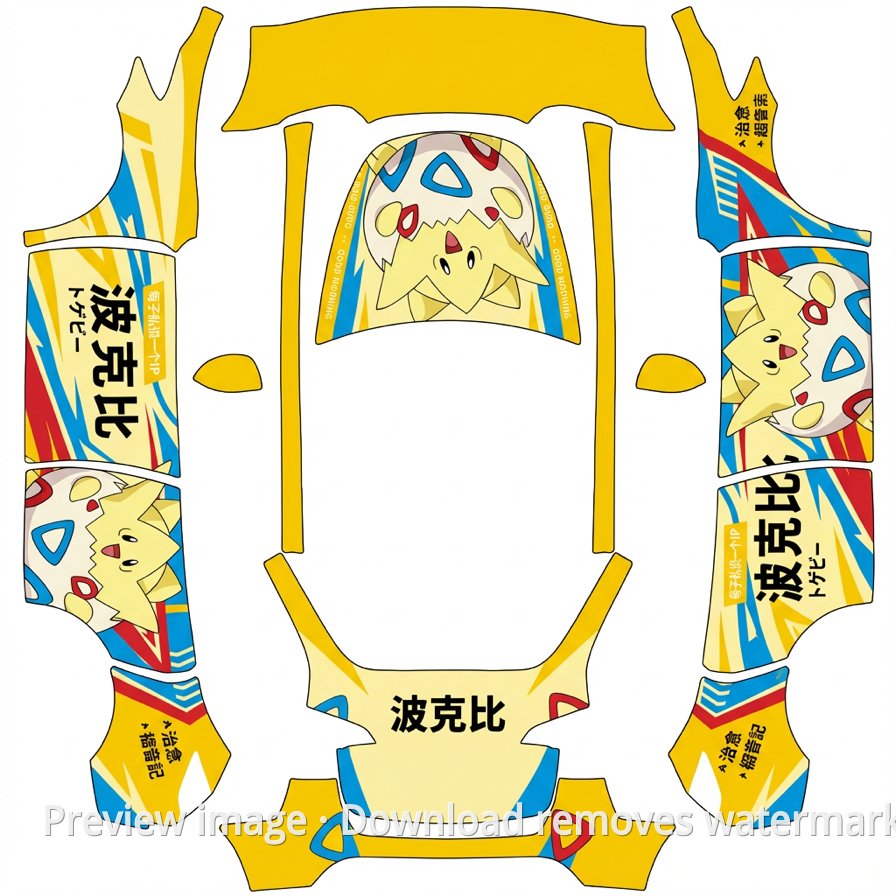 Togepi Theme Model Y Wrap Template