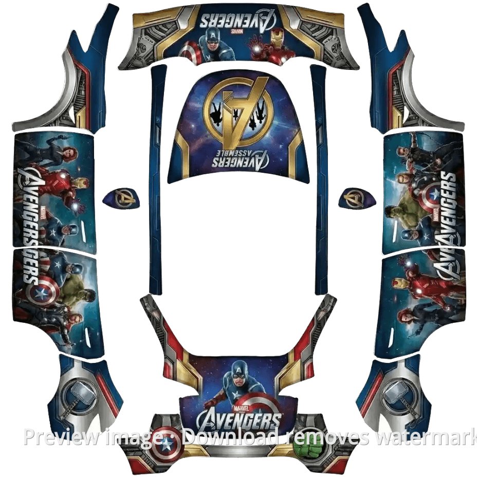 Avengers Theme Model Y Wrap Template