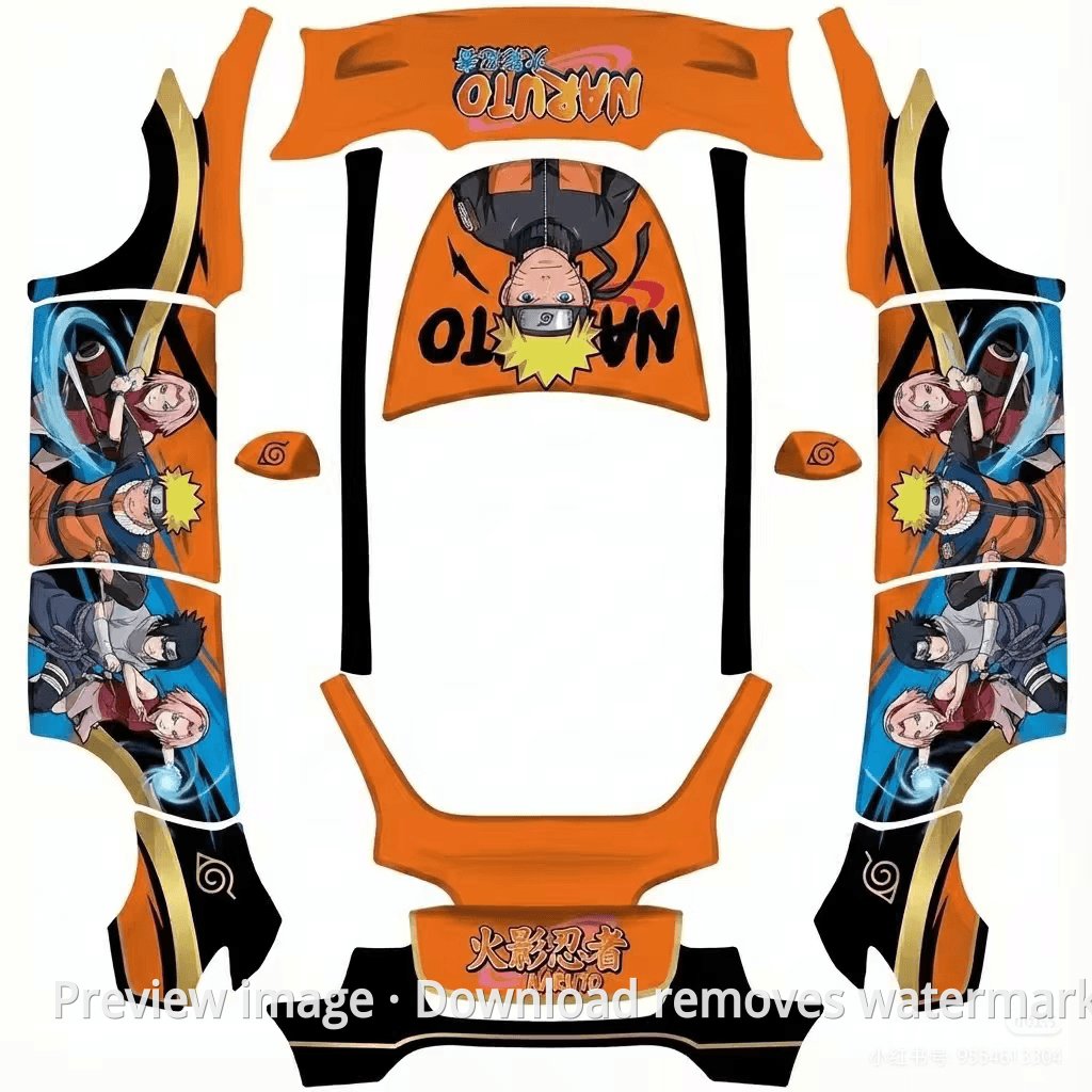 Naruto Theme Model Y Wrap Template