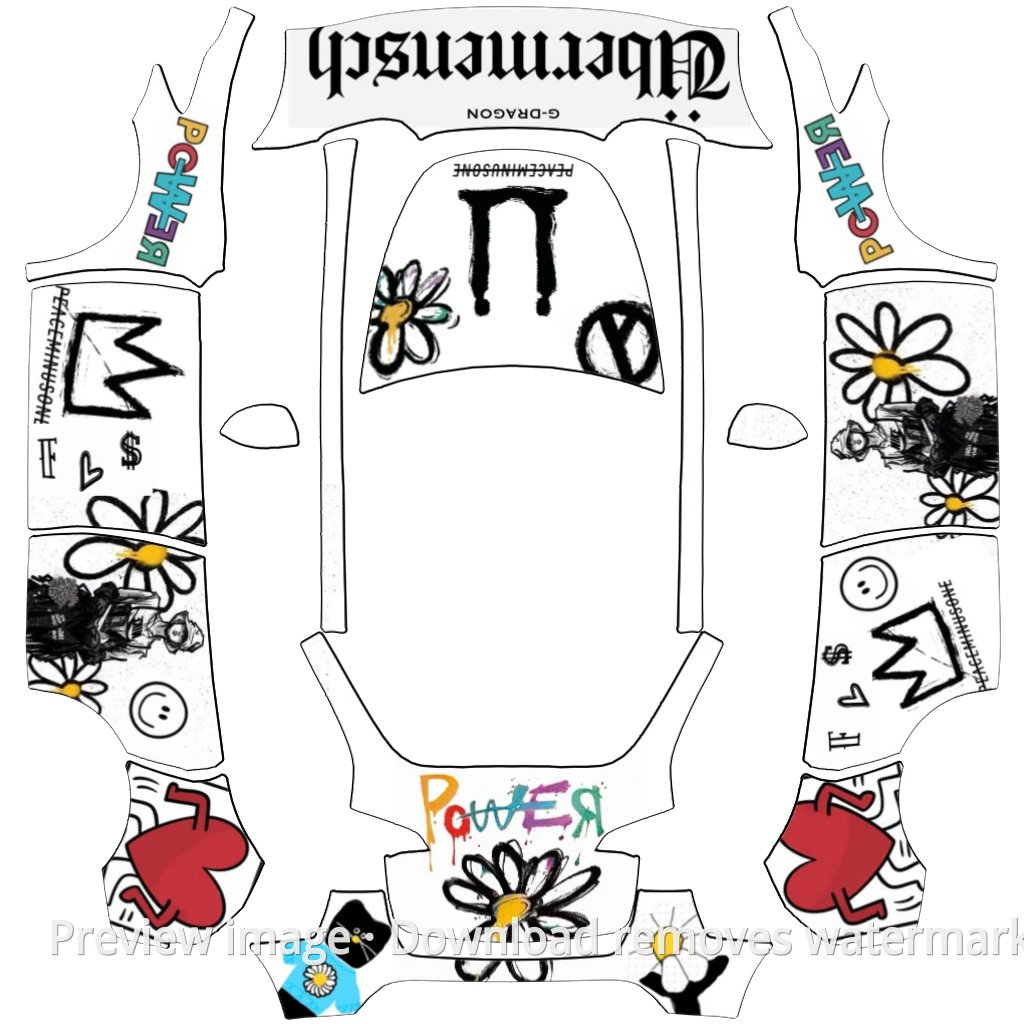 Model Y G-Dragon Dragon Egg Theme Wrap Template
