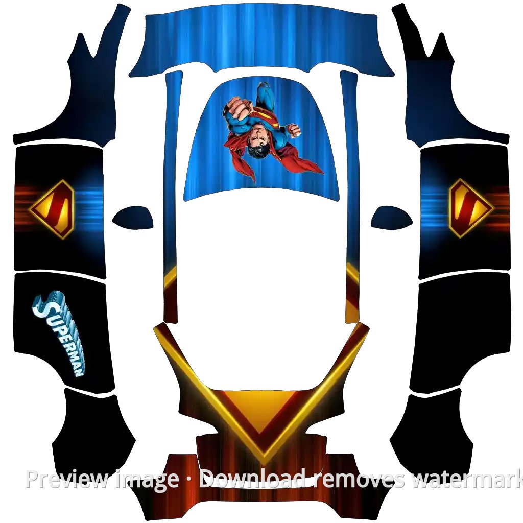 Superman Theme Model Y Wrap Template