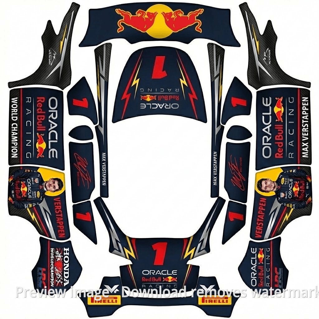 Model Y Red Bull Verstappen Standard Edition Theme Wrap Template