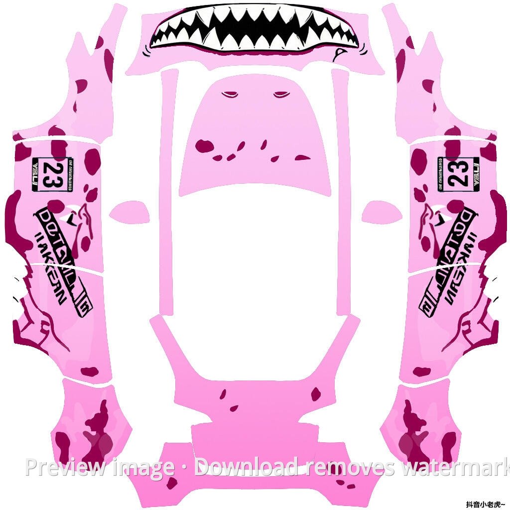 Pink Dinosaur Model Y Wrap Template