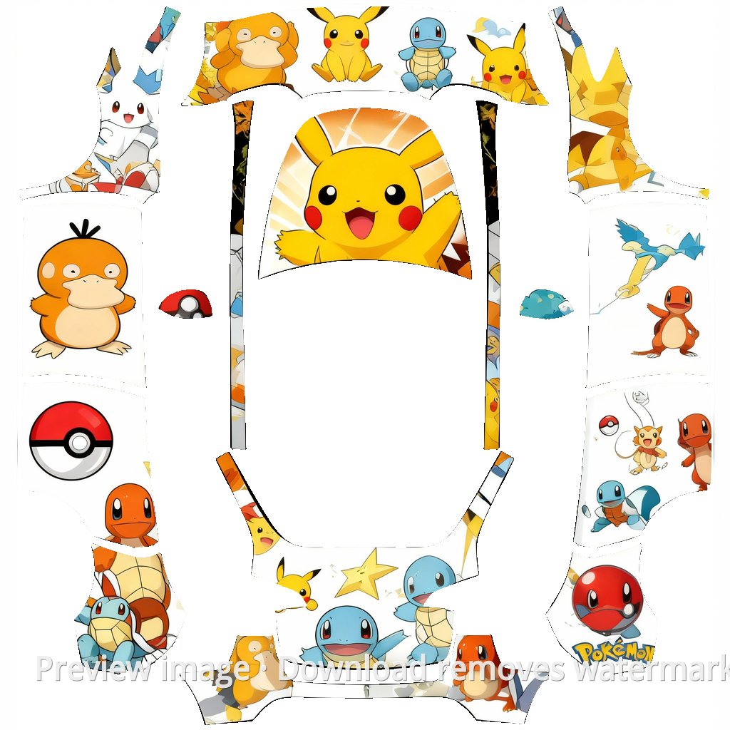 Model Y Pokemon Theme Wrap Template