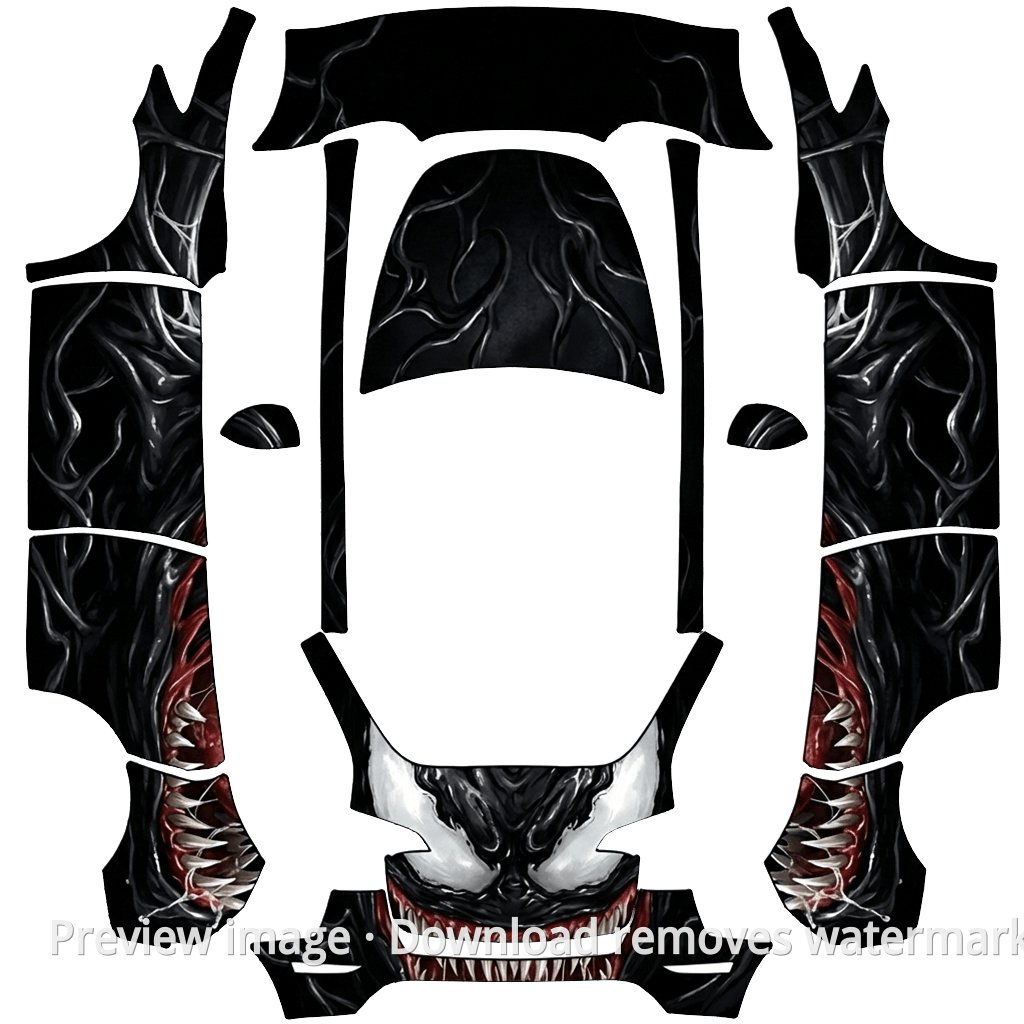 Venom Theme Model Y Wrap Template