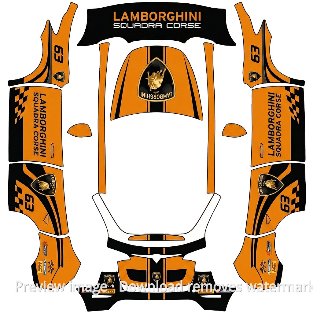 Lamborghini Theme Model Y Wrap Template