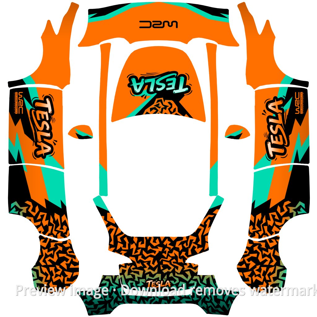 WRC Livery Model Y Wrap Template
