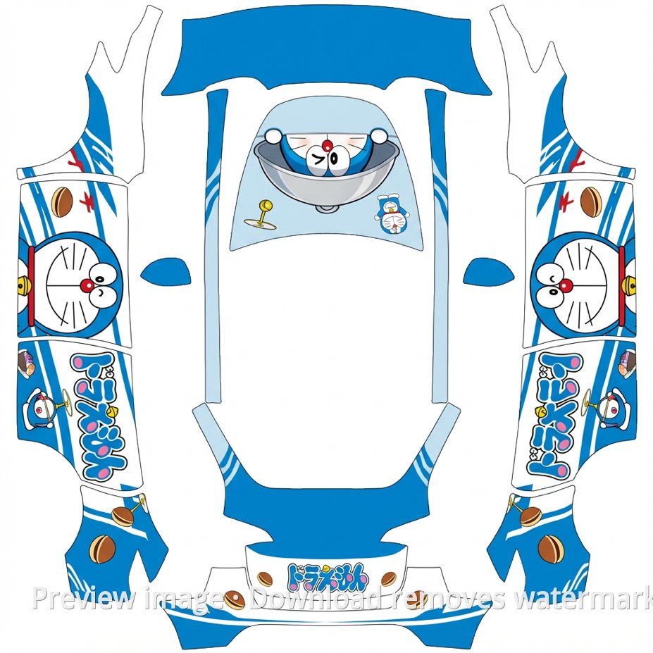 Doraemon Theme Model Y Wrap Template