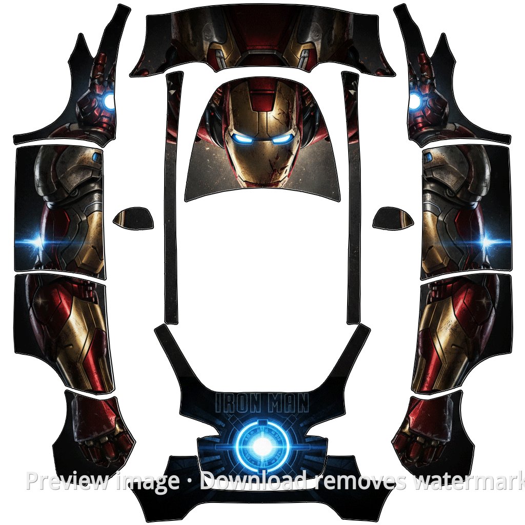 Iron Man Theme Model Y Wrap Template
