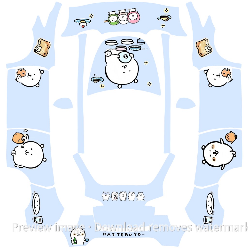 Mocking Bear Cute White Bear Foodie Theme - Model Y