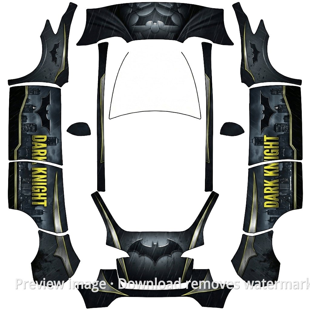 Batman Theme Model Y Wrap Template